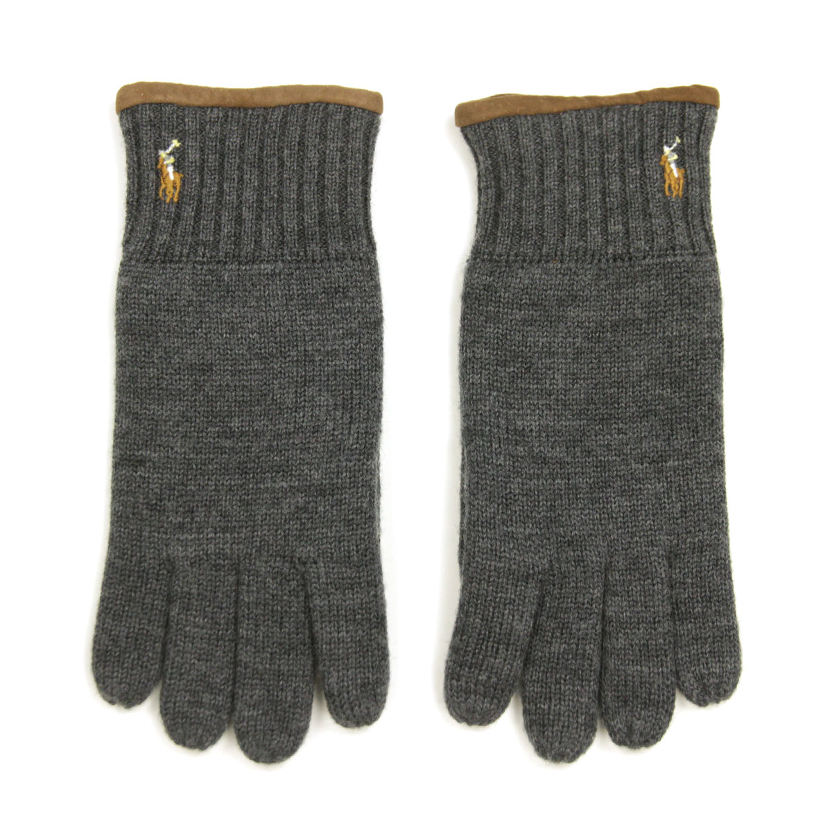 �ݥ� ���ե������ ���� ��� ��ǥ����� ������ POLO RALPH LAUREN �˥å� ��֤��� �������� CLASSIC LUX MERINO TOUCH GLOVE WITH LEATHER PATCH PC0463 056 STADIUM GREY HEATHER A05B B3C C3D DAE E02F