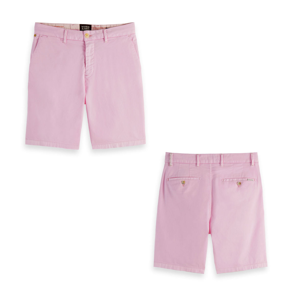 �����å�����ɥ����� �ܥȥॹ ��� ��������Ź SCOTCH��SODA ���硼�ȥѥ�� �������ȥ��� STUART GARMENT-DYED PIMA COTTON-BLEND CHINO SHORT PANTS 165959 4785 52504 12 PINK ICON A39B B1C C2D D4E E11F