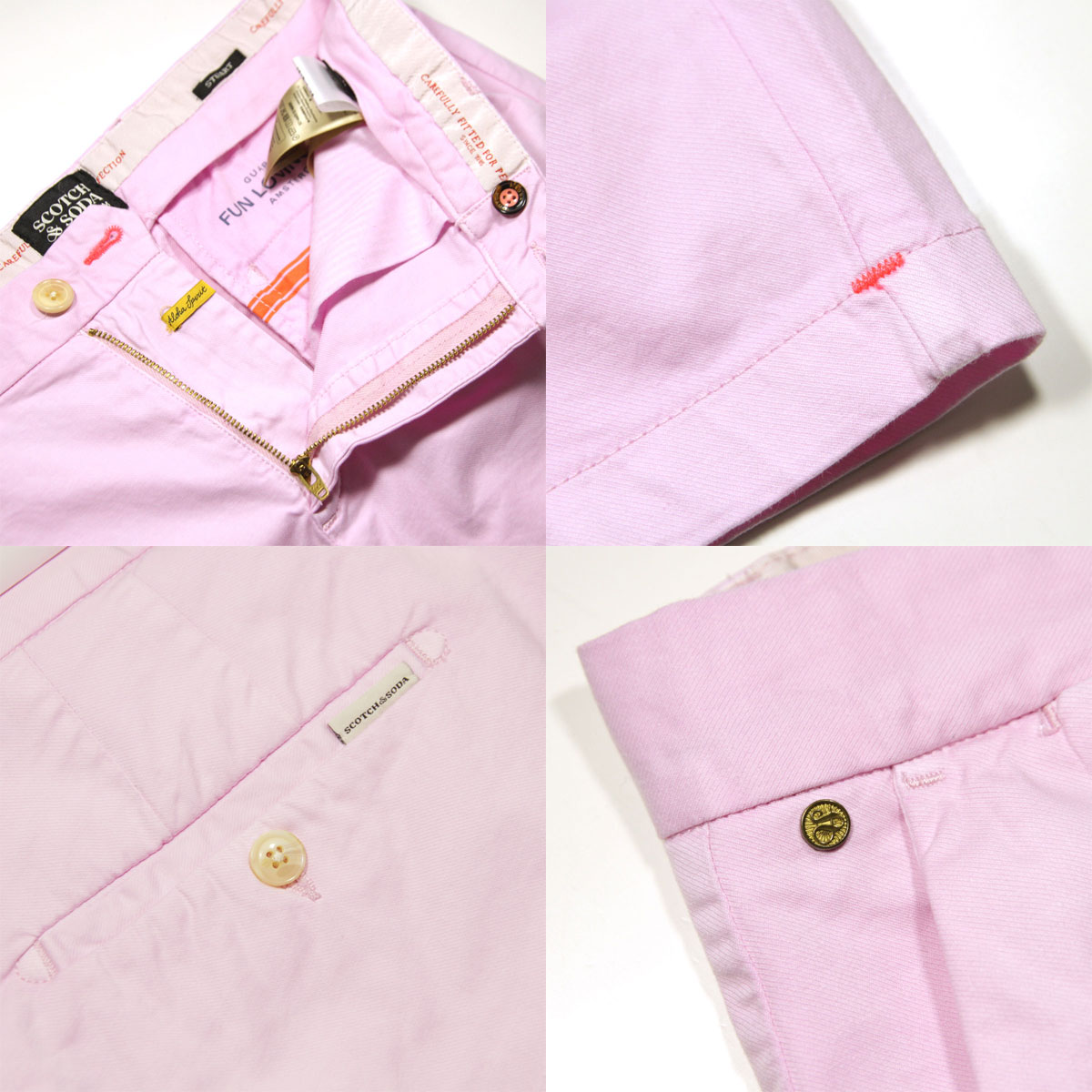 �����å�����ɥ����� �ܥȥॹ ��� ��������Ź SCOTCH��SODA ���硼�ȥѥ�� �������ȥ��� STUART GARMENT-DYED PIMA COTTON-BLEND CHINO SHORT PANTS 165959 4785 52504 12 PINK ICON A39B B1C C2D D4E E11F