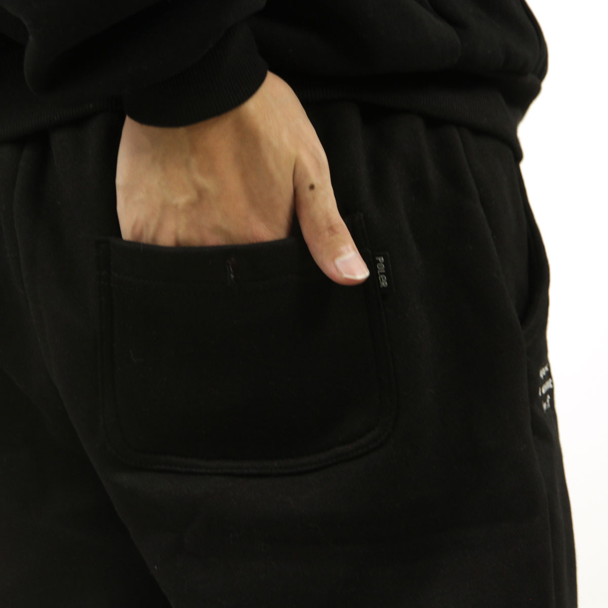 �ݡ��顼 ��� �������åȥѥ�� ��������Ź POLER �ܥȥॹ ���󥰥ѥ�� POCKET SWEAT PANTS D 243MCV0042-BLK BLACK