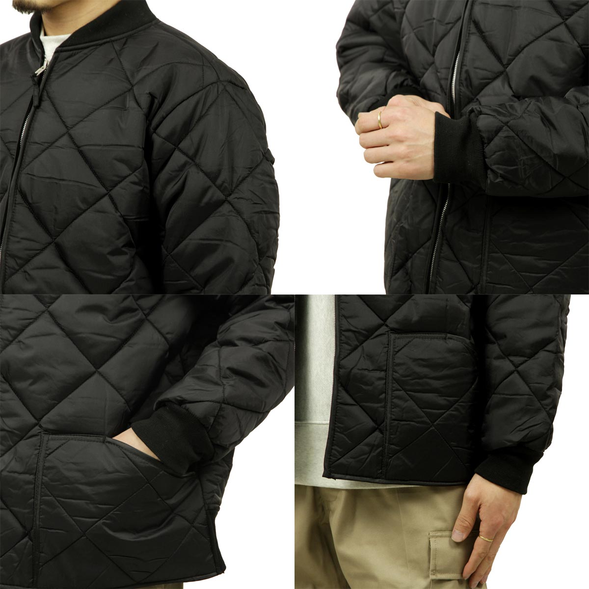 ������ MA-1 ��� ������ ROTHCO ����ƥ��󥰥��㥱�å� �������� ROTHCO DIAMOND NYLON QUILTED FLIGHT JACKET BLACK 7230 A98B B1C C1D D4E E13F