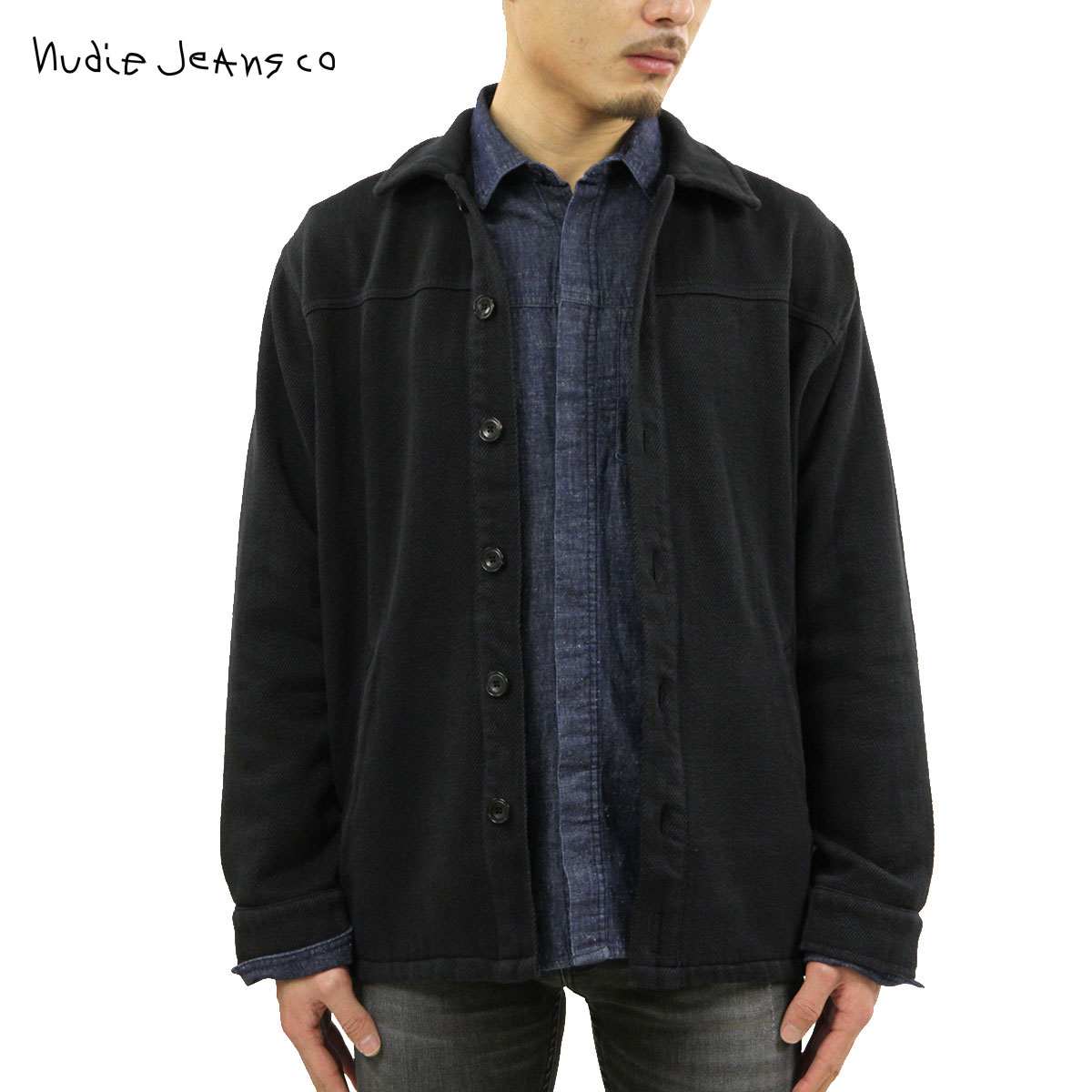 �̡��ǥ��������� ���㥱�å� ��� ��������Ź Nudie Jeans �������� ����ĥ��㥱�å� ELIAS TWILL OVERSHIRT JACKET BLACK B01 140607 3004 A62B B1C C1D D4E E13F