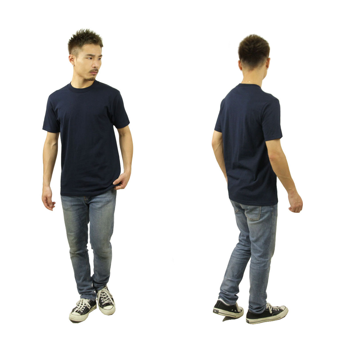 �ץ������ T����� ��� ������ PROCLUB ȾµT����� ���롼�ͥå�T����� COMFORT COTTON SHORT SLEEVE T-SHIRT NAVY #102  �礭�������� AB6B B1C C1D D1E E06F