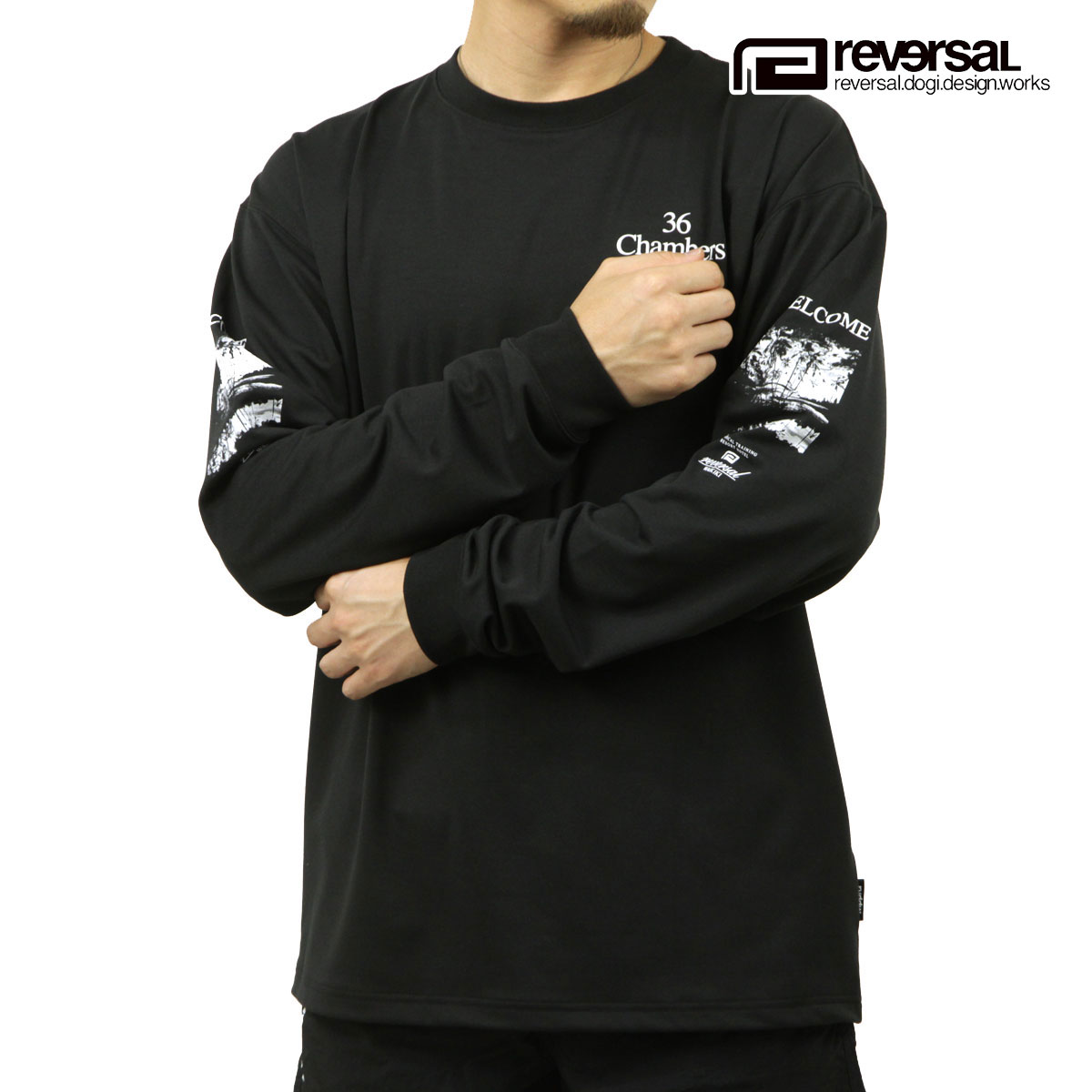 ��С����� ��� ĹµT����� ��������Ź REVERSAL ���롼�ͥå� �����С������� ����T PES MVS OVER SIZE LONG TEE RV24SS151-BK BLACK A06B B1C C1D D2E E13F