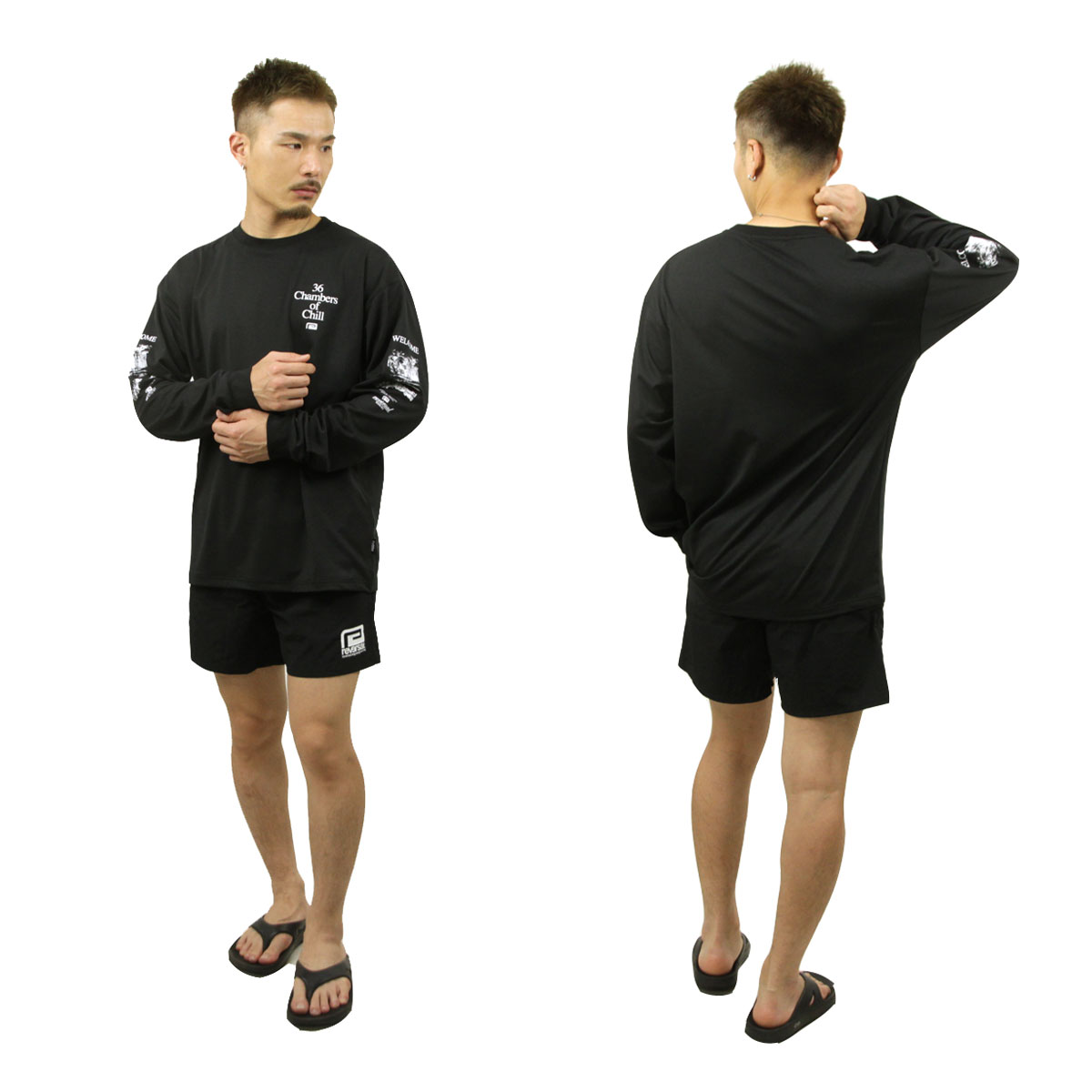 ��С����� ��� ĹµT����� ��������Ź REVERSAL ���롼�ͥå� �����С������� ����T PES MVS OVER SIZE LONG TEE RV24SS151-BK BLACK A06B B1C C1D D2E E13F