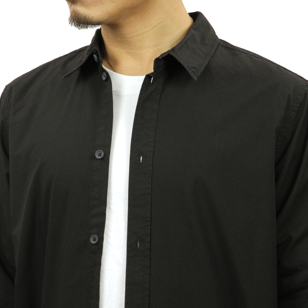̡ǥ   Ź Nudie Jeans Ĺµ  GABRIEL PLAIN WORK SHIRT BLACK B01 140622 3009 A62B B1C C1D D6E E13F