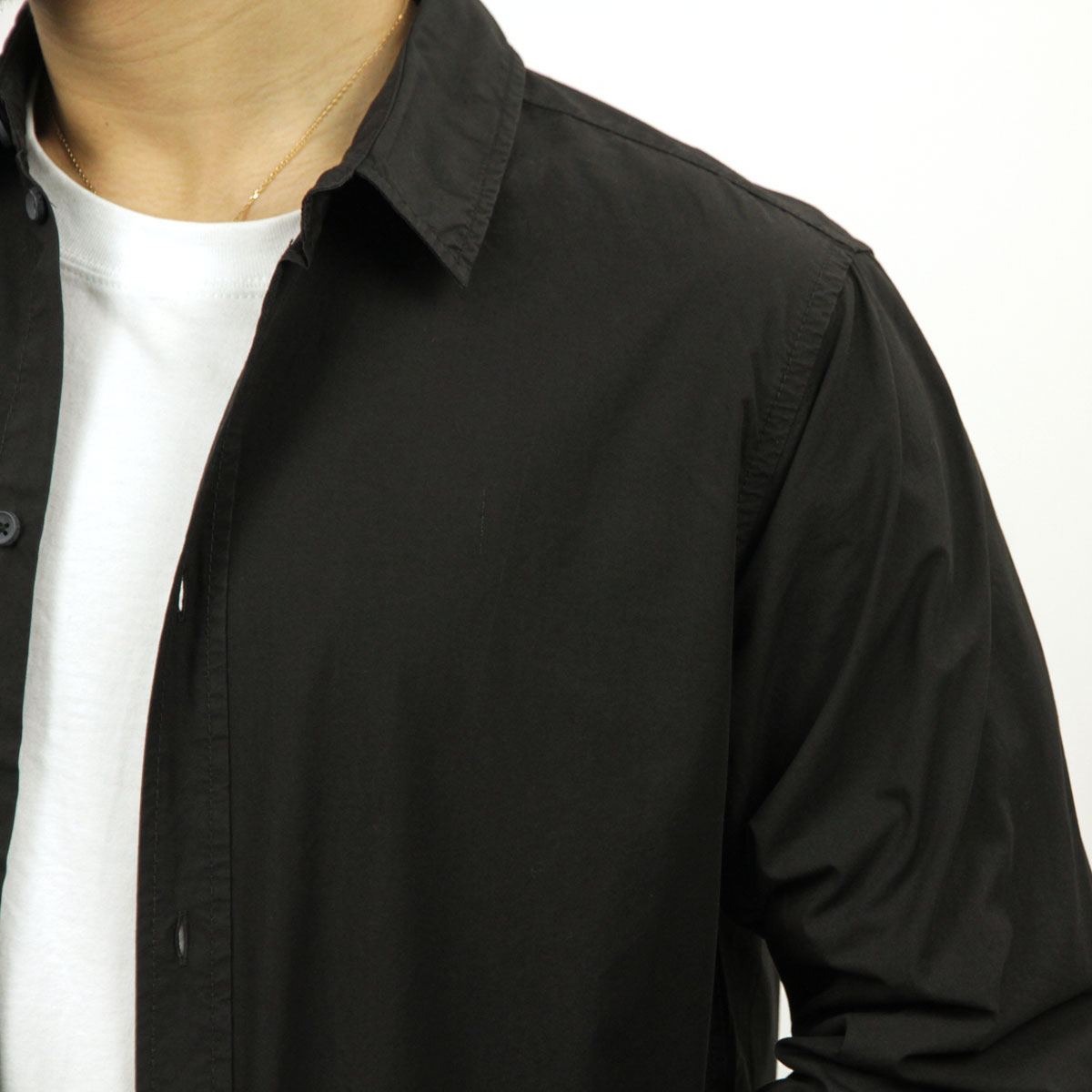 ̡ǥ   Ź Nudie Jeans Ĺµ  GABRIEL PLAIN WORK SHIRT BLACK B01 140622 3009 A62B B1C C1D D6E E13F