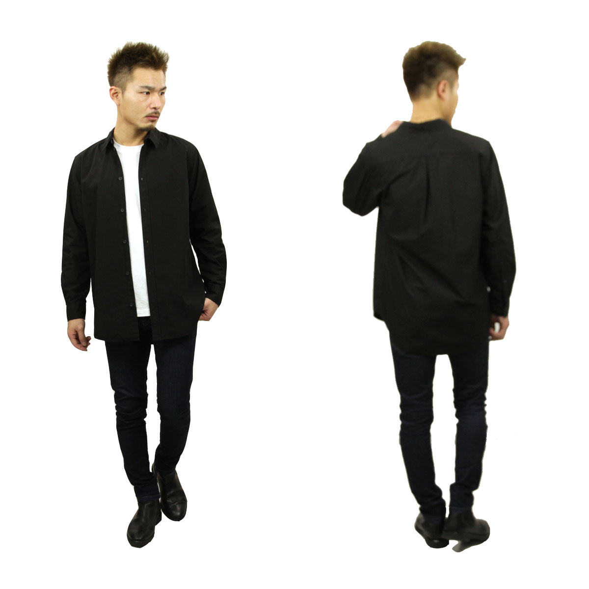 ̡ǥ   Ź Nudie Jeans Ĺµ  GABRIEL PLAIN WORK SHIRT BLACK B01 140622 3009 A62B B1C C1D D6E E13F