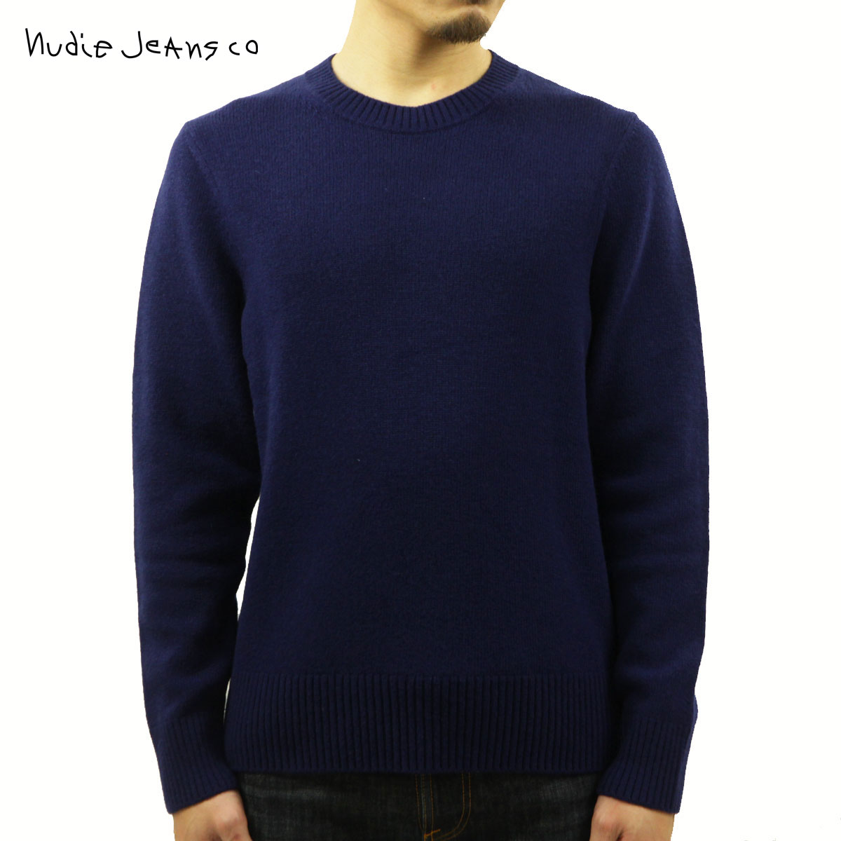 �̡��ǥ��������� �������� ��� ��������Ź Nudie Jeans Ĺµ �ץ륪���С� ���롼�ͥå� ������ �˥å� HAMPUS WOOL SWEATER 150479 P12 BLUEBERRY A62B B1C C1D D7E E11F
