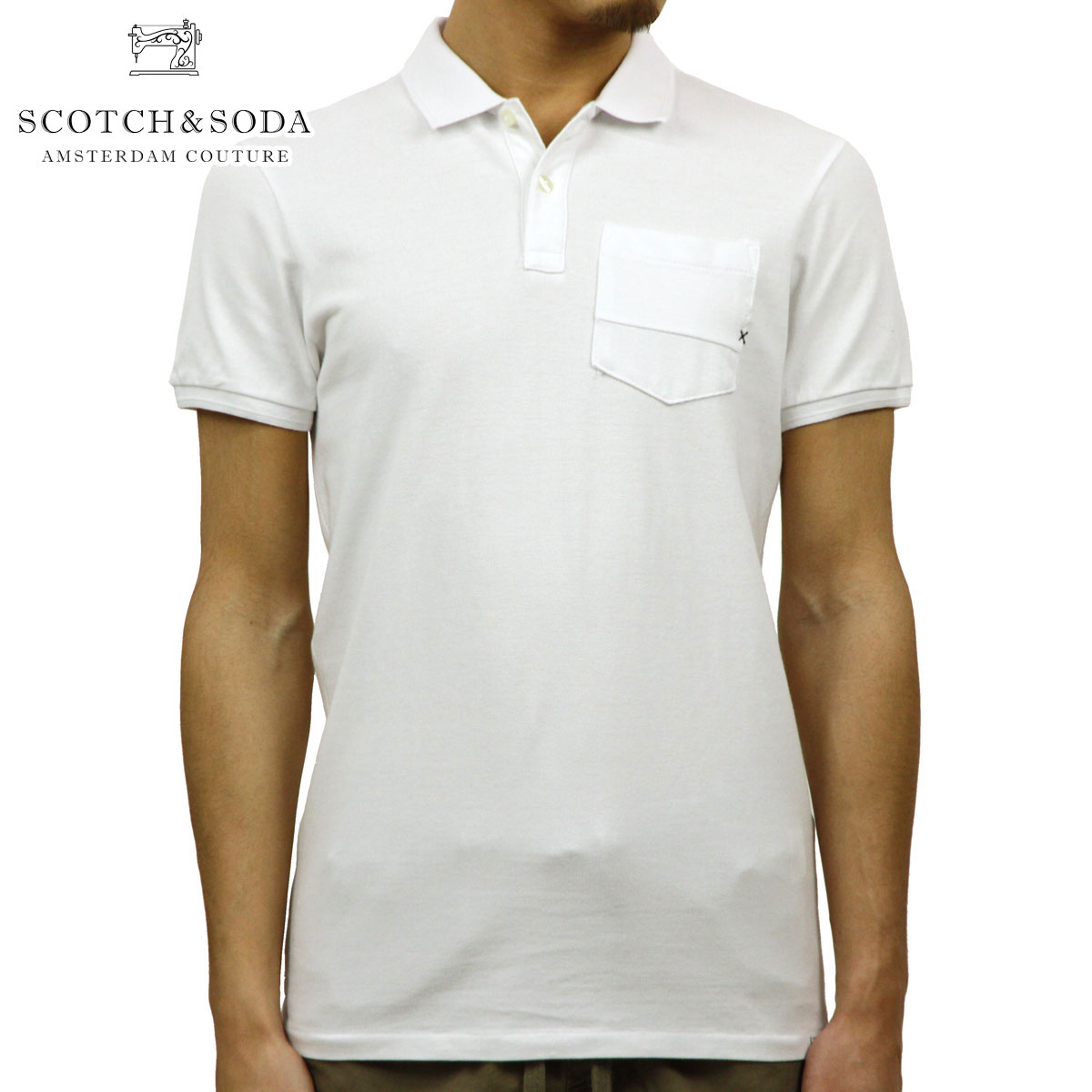 åɥ ݥ Ź SCOTCHSODA Ⱦµݥ  AMS BLAUW GARMENT DYE POLO D 147897 00 WHITE A39B B1C C1D D3E E01F