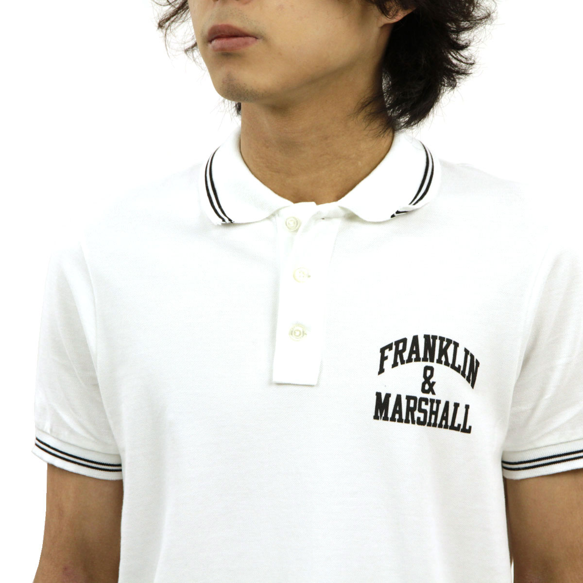 ե󥯥 ޡ ݥ  Ź FRANKLINMARSHALL Ⱦµݥ LOGO POLO SHIRTS POMF401AN F391 WHITE A61B B1C C1D D3E E01F