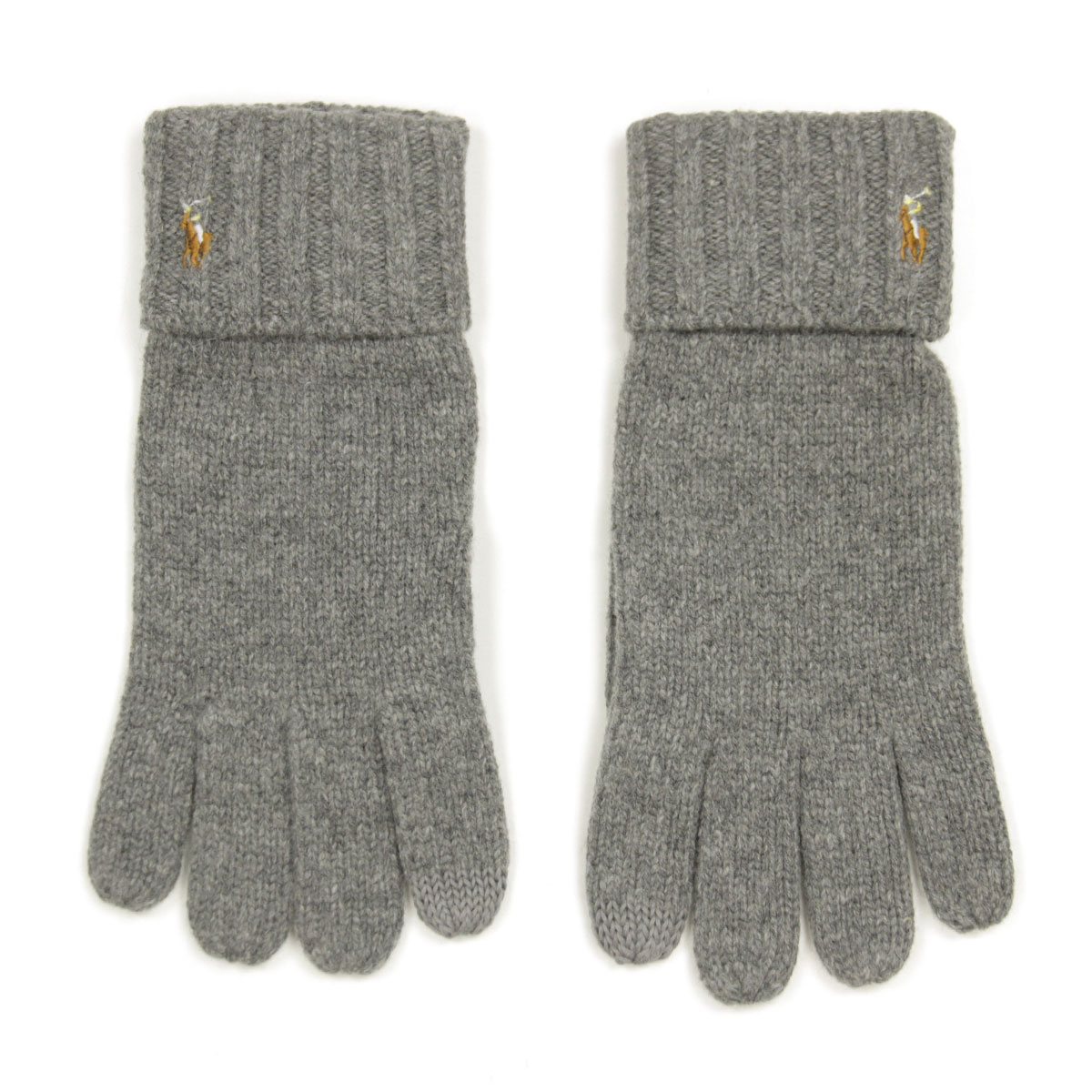 �ݥ� ���ե������ ���� ��� ��ǥ����� ������ POLO RALPH LAUREN �˥å� ��֤��� �������� SIGNATURE MERINO TOUCH GLOVES W/ LEATHER PATCH PC0494 015 FAWN GREY HTHR A05B B3C C3D DAE E02F