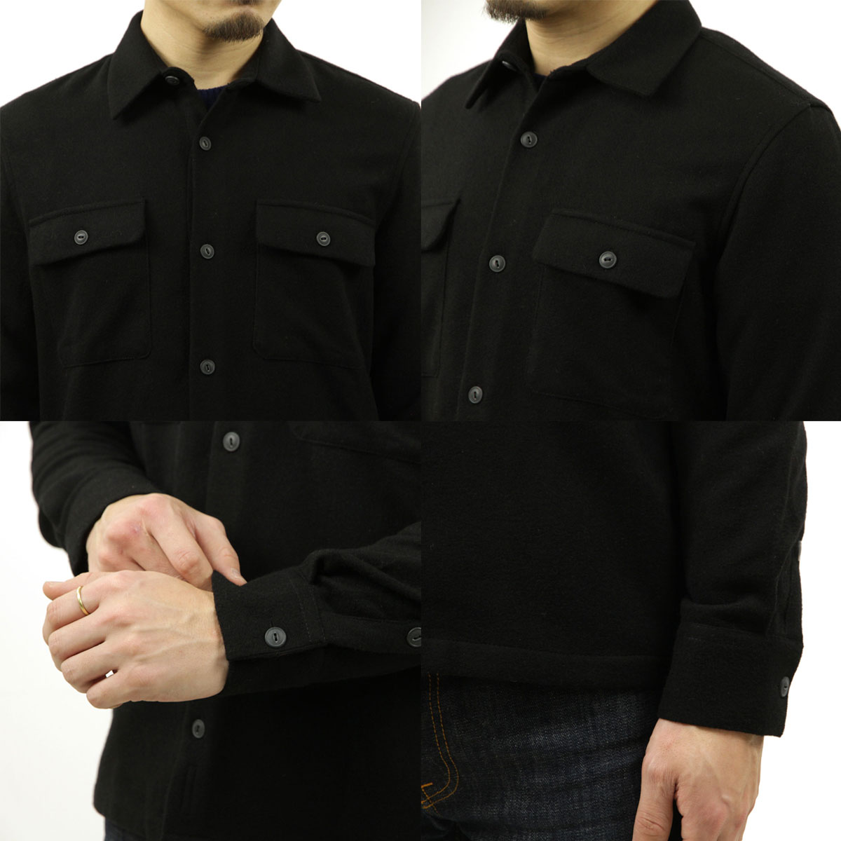 �̡��ǥ��������� ����ĥ��㥱�å� ��� ��������Ź Nudie Jeans Ĺµ �ܥ�������� ������ �����奢�륷��� STEN WOOL SOLID OVERSHIRT 140667 B01 BLACK A62B B1C C1D D4E E13F