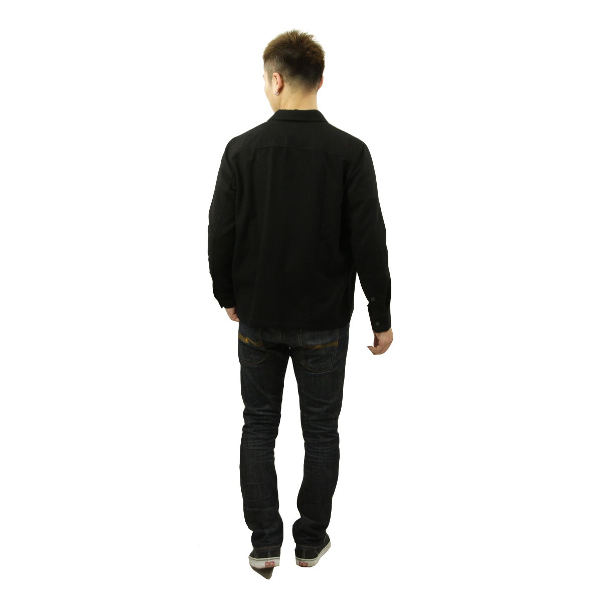 �̡��ǥ��������� ����ĥ��㥱�å� ��� ��������Ź Nudie Jeans Ĺµ �ܥ�������� ������ �����奢�륷��� STEN WOOL SOLID OVERSHIRT 140667 B01 BLACK A62B B1C C1D D4E E13F
