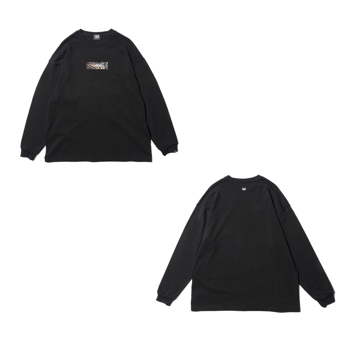 ��С����� ��� ĹµT����� ��������Ź REVERSAL ���롼�ͥå� �����С������� ���� LEOPARD BOX LOGO OVER SIZE LONG SLEEVE rv23aw101 BK BLACK A06B B1C C1D D2E E13F