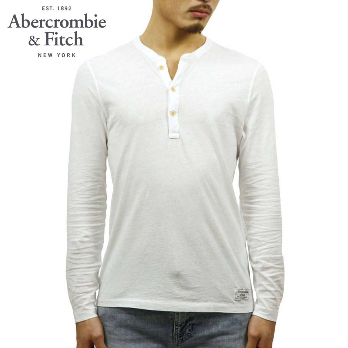 Х T   AbercrombieFitch ĹµT إ꡼ͥåT GARMENT DYE HENLEY 121-701-0518-101