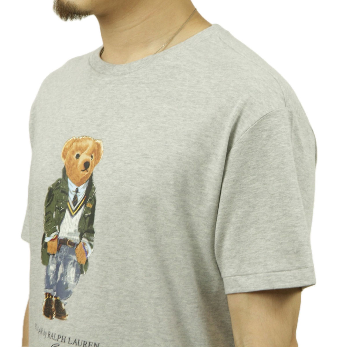 �ݥ� ���ե������ ��� ȾµT����� ������ POLO RALPH LAUREN ���롼�ͥå� �ݥ��٥� BEAR SHORT SLEEVE T-SHIRT GREY 710854497