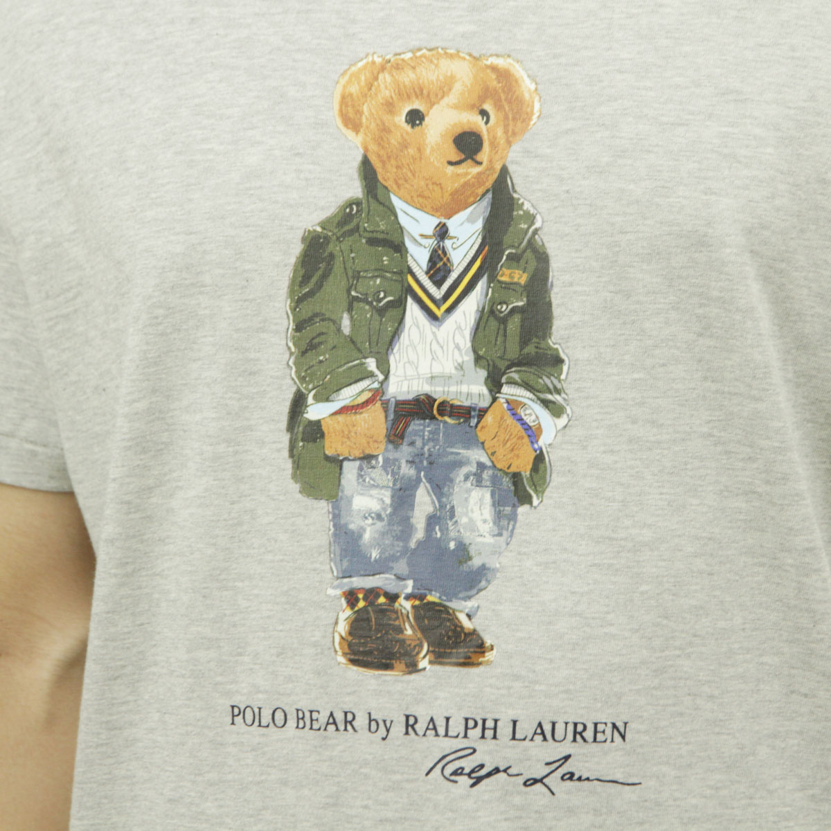 �ݥ� ���ե������ ��� ȾµT����� ������ POLO RALPH LAUREN ���롼�ͥå� �ݥ��٥� BEAR SHORT SLEEVE T-SHIRT GREY 710854497