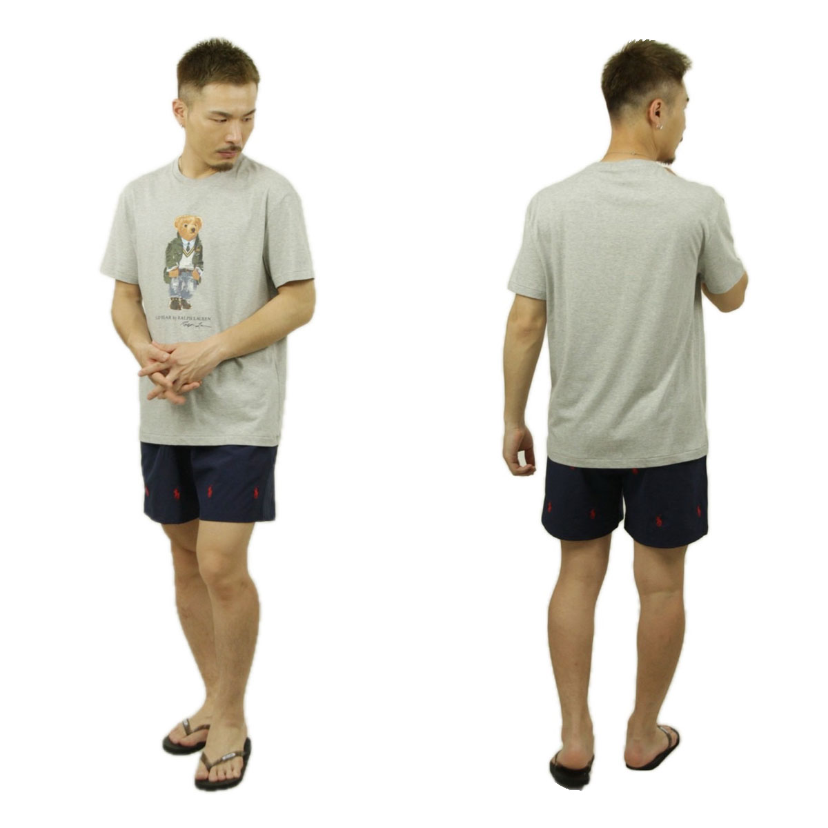 �ݥ� ���ե������ ��� ȾµT����� ������ POLO RALPH LAUREN ���롼�ͥå� �ݥ��٥� BEAR SHORT SLEEVE T-SHIRT GREY 710854497