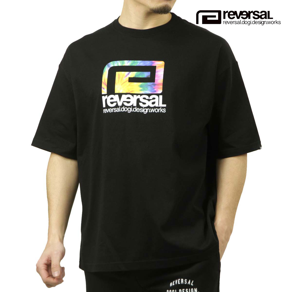 ��С����� ��� ȾµT����� ��������Ź REVERSAL ���롼�ͥå� ���åȥ� �ӥå����륨�å� TIE DYE BIG MARK COTTON Big silhouette TEE �̎ގ׎��� rv25ss003-BK BLACK A06B B1C C1D D1E E13F