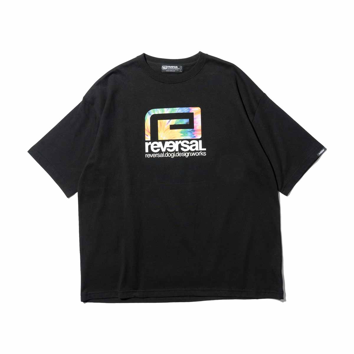 ��С����� ��� ȾµT����� ��������Ź REVERSAL ���롼�ͥå� ���åȥ� �ӥå����륨�å� TIE DYE BIG MARK COTTON Big silhouette TEE �̎ގ׎��� rv25ss003-BK BLACK A06B B1C C1D D1E E13F