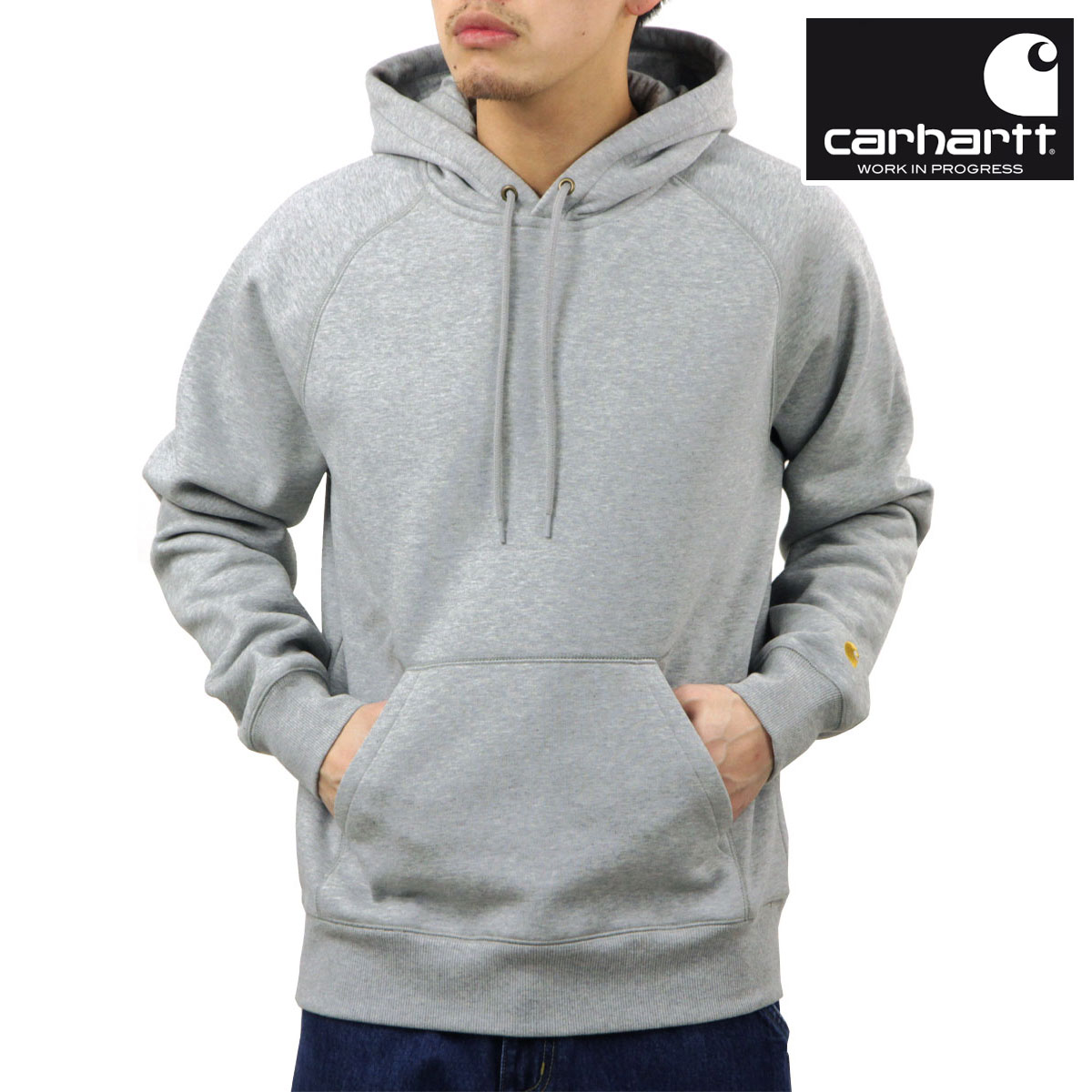 �����ϡ��� ��� �ѡ����� ������ CARHARTT WIP �ץ륪���С� ���� �ա��ǥ��� HOODED CHASE SWEATSHIRT PULLOVER PARKA GREY HEATHER / GOLD I033661 00MXX AB0B B1C C1D D5E E02F