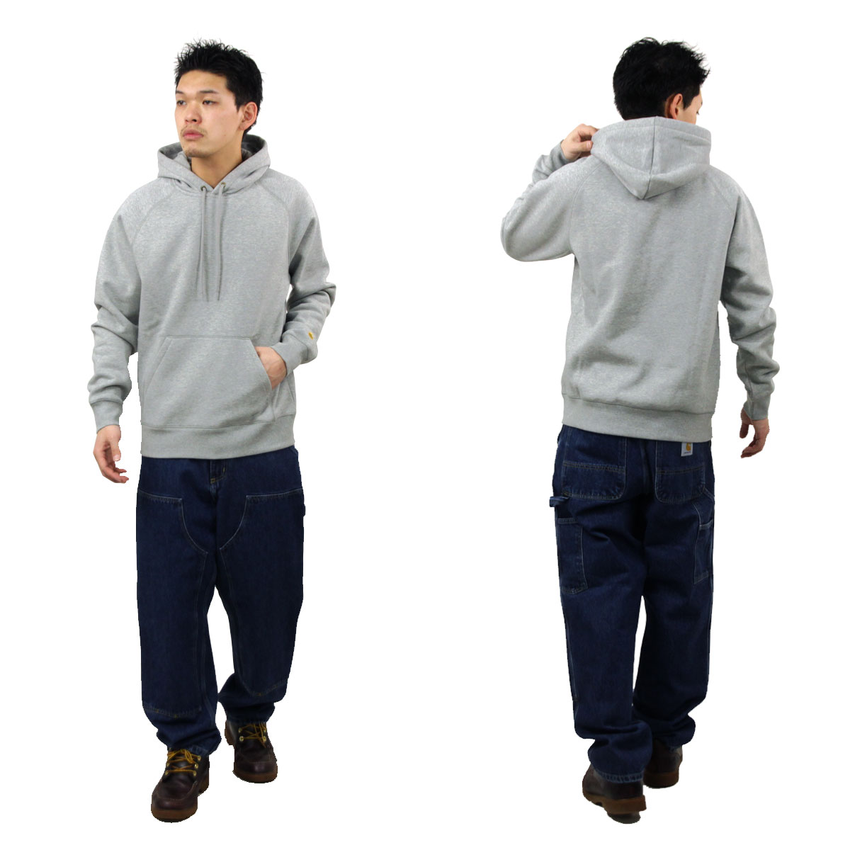 �����ϡ��� ��� �ѡ����� ������ CARHARTT WIP �ץ륪���С� ���� �ա��ǥ��� HOODED CHASE SWEATSHIRT PULLOVER PARKA GREY HEATHER / GOLD I033661 00MXX AB0B B1C C1D D5E E02F