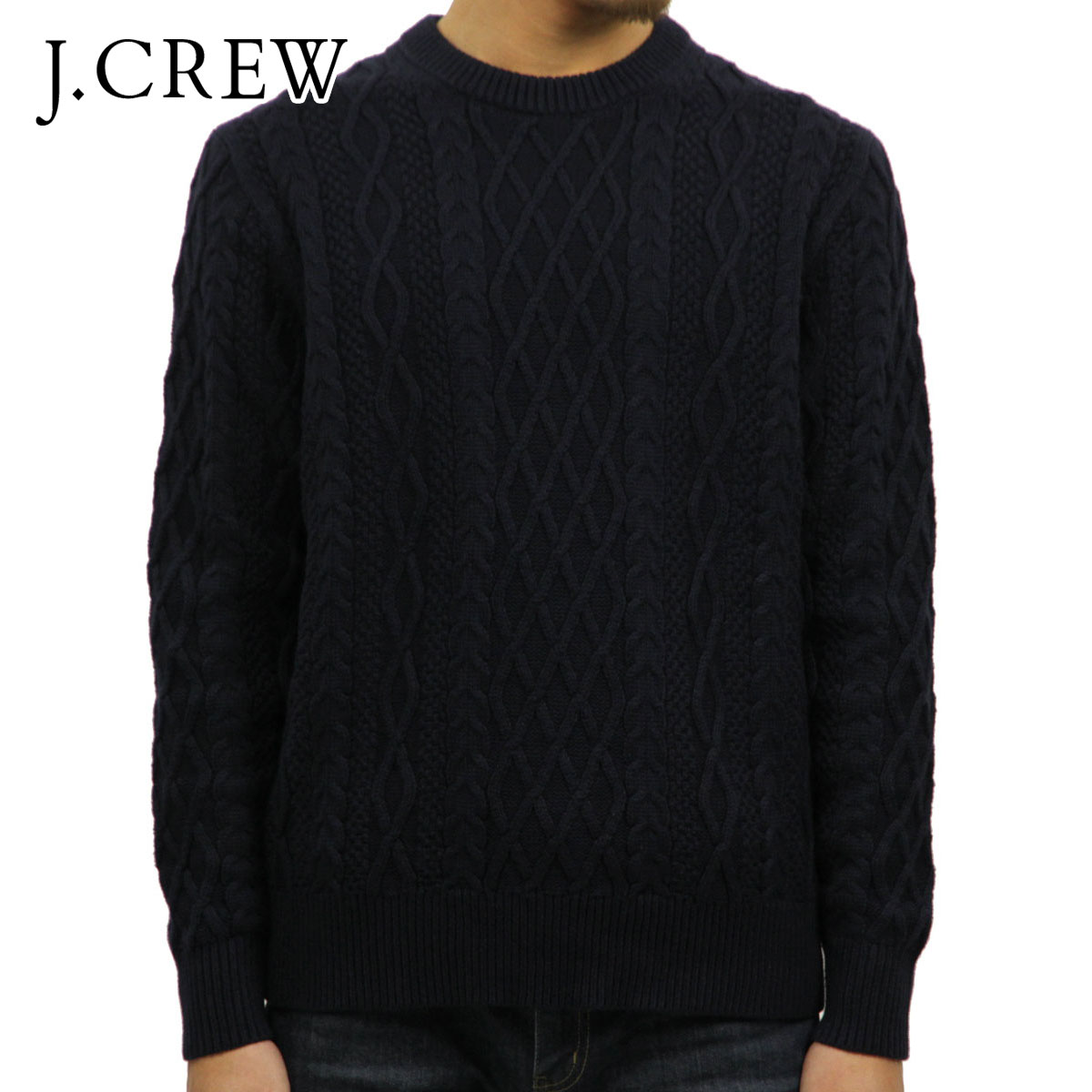 ���������롼 J.CREW ������ ��� �����֥��Ԥߥ��롼�ͥå��������� FISHERMAN CABLE CREWNECK SWEATER NAVY G3777 A38B B1C C1D D7E E06F