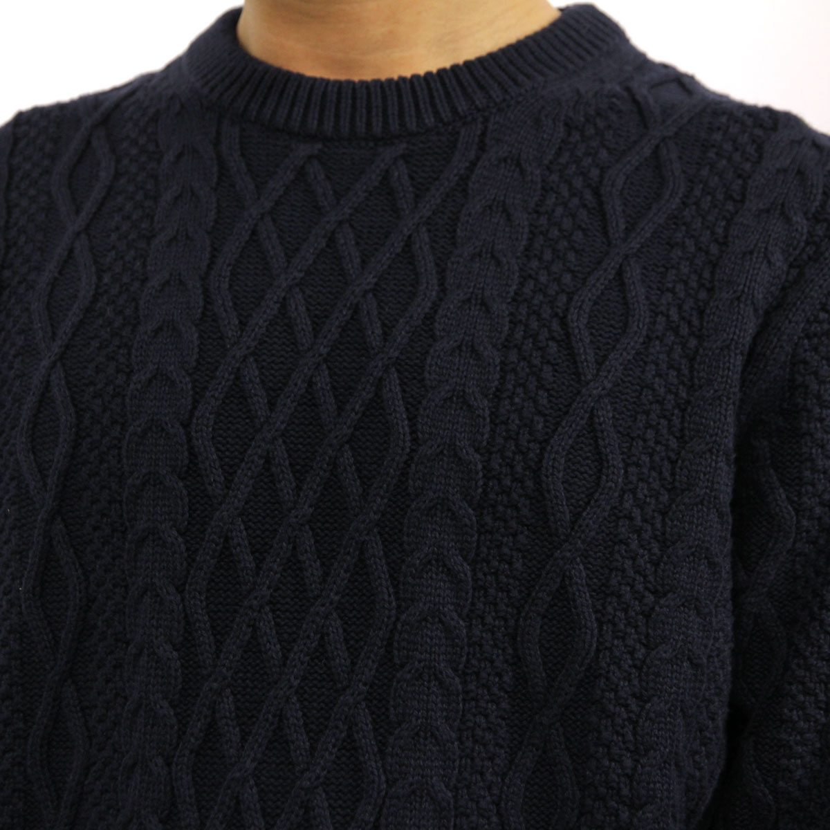 ���������롼 J.CREW ������ ��� �����֥��Ԥߥ��롼�ͥå��������� FISHERMAN CABLE CREWNECK SWEATER NAVY G3777 A38B B1C C1D D7E E06F