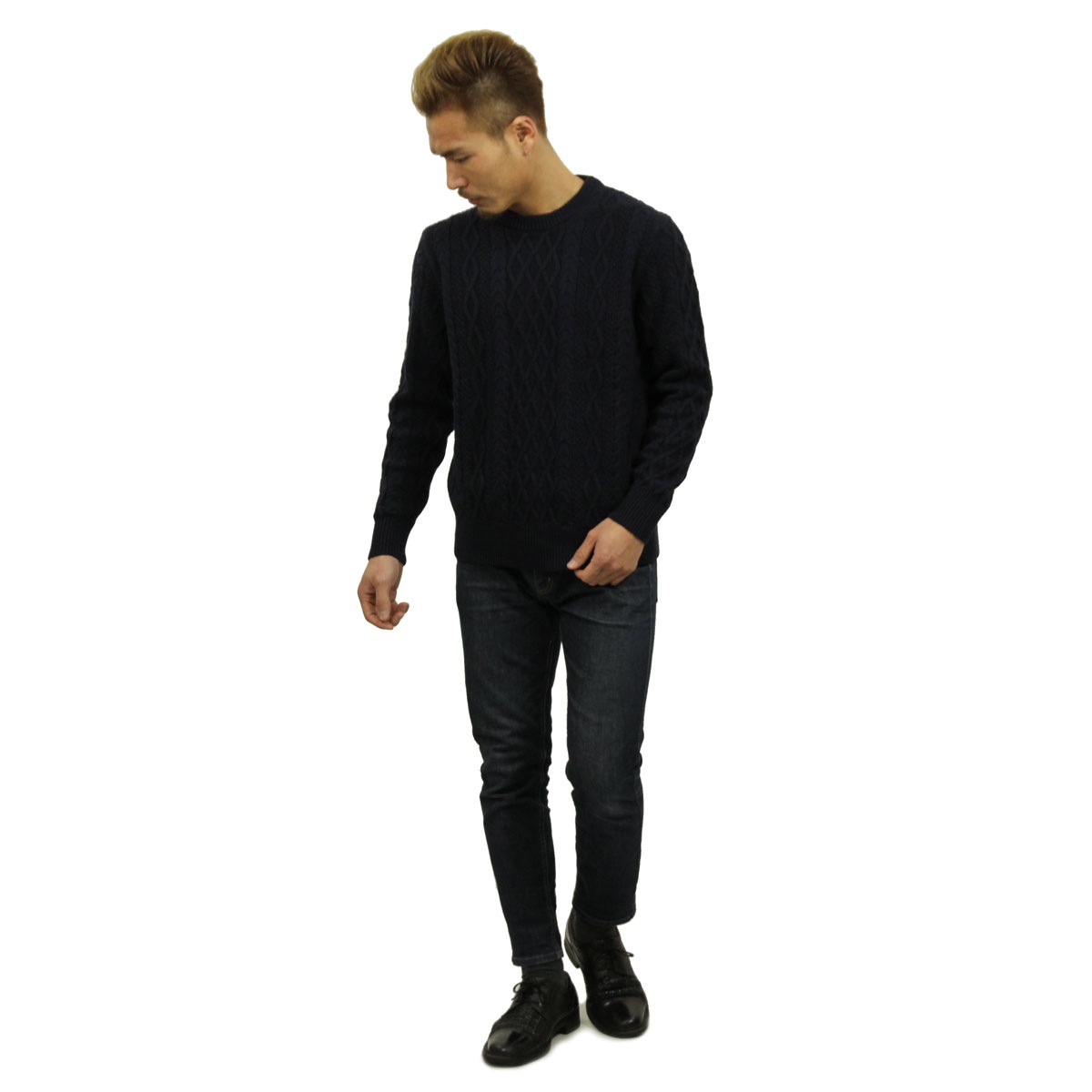 ���������롼 J.CREW ������ ��� �����֥��Ԥߥ��롼�ͥå��������� FISHERMAN CABLE CREWNECK SWEATER NAVY G3777 A38B B1C C1D D7E E06F