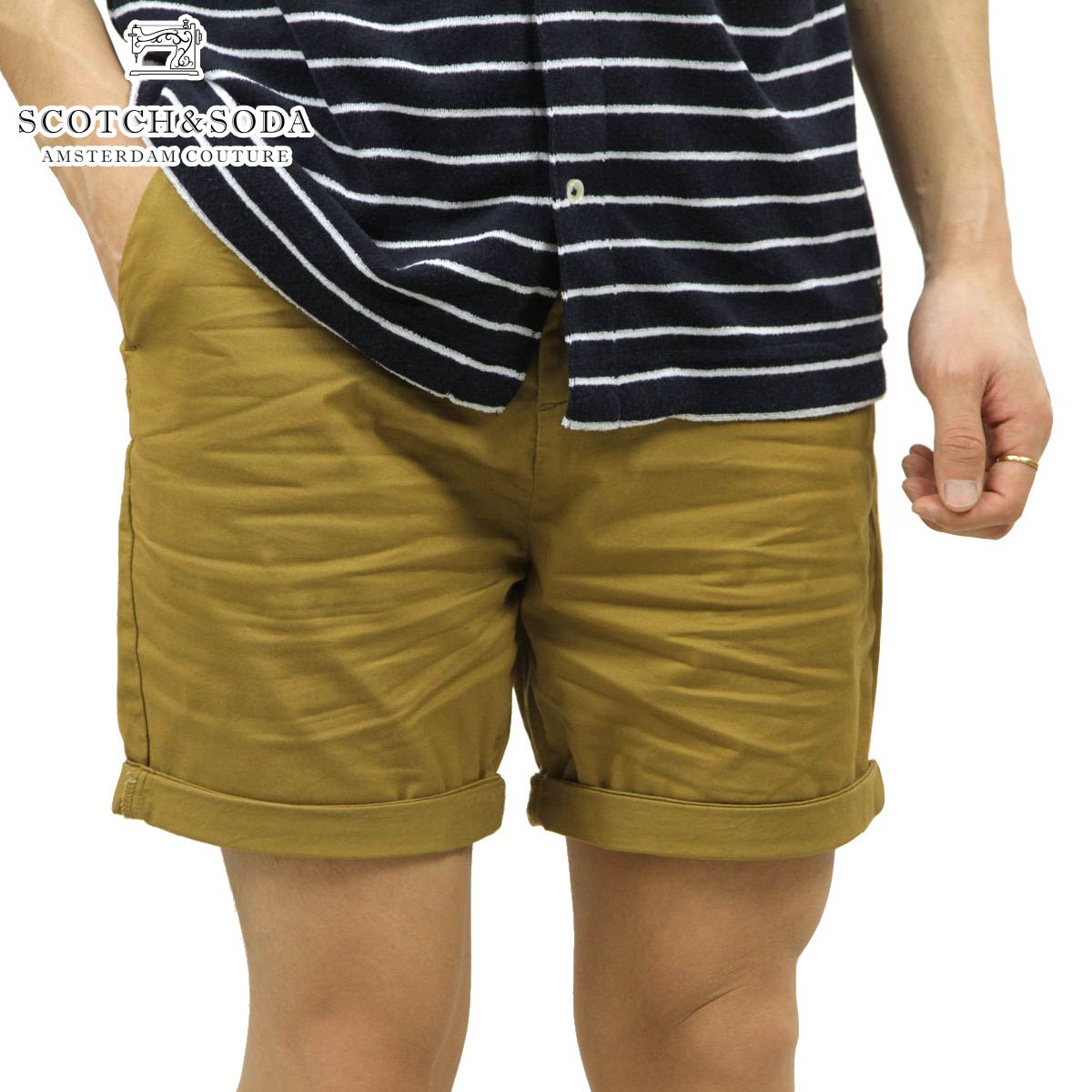スコッチアンドソーダ ショートパンツ メンズ 正規販売店 SCOTCH＆SODA ボトムス チノパン CLASSIC COTTON CHINO SHORT 155079 0119 12503 34 WALNUT クリスマス プレゼント ラッピング スコッチアンドソーダ ショートパンツ メンズ 正規販売店 SCOTCH＆SODA
