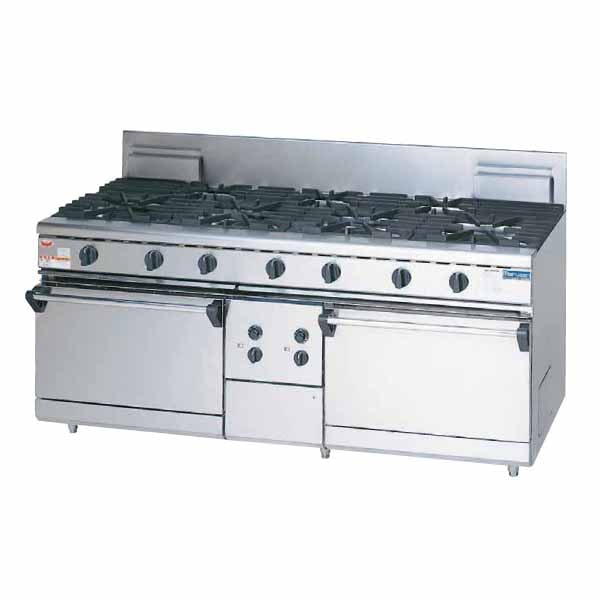 マルゼン ガスレンジ NEWパワークックシリーズ 幅1800×奥行750×高さ800 