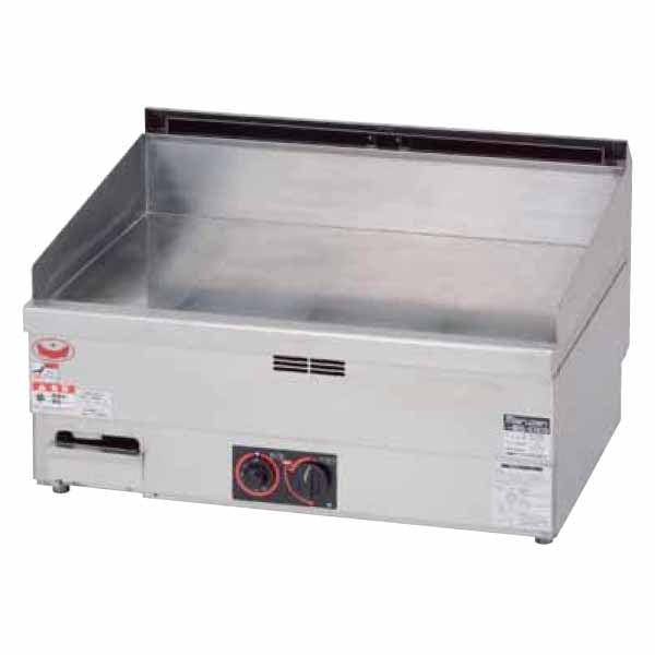 【中古】ガスグリドル　マルゼンMGG076TB マルゼン 卓上ガスグリドル(サーモスタット付) 幅750×奥行600×高さ300
