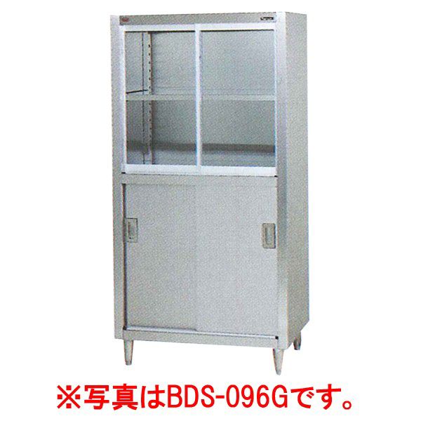 マルゼン 食器棚 BDS-186G(上段ガラス戸・下段ステンレス戸) 幅1800