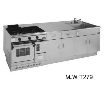 マルゼン 調理実習台 教師用実習台 幅2700×奥行900×高さ850(mm