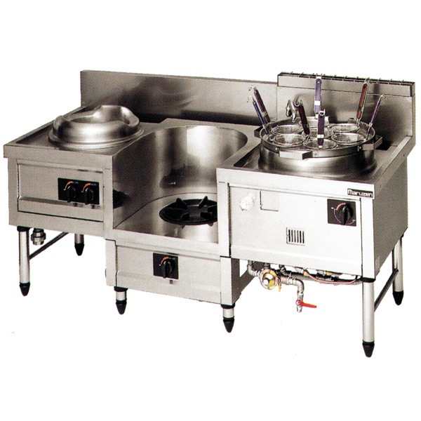 マルゼン 中華レンジ 内管式 イタメ・スープ・ゆで麺タイプ 3口