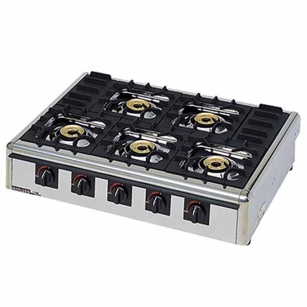 マルゼン ガステーブルコンロ ニュー飯城シリーズ(5口コンロ) 幅780 
