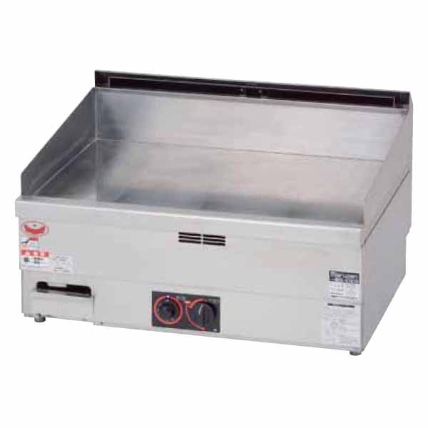 【中古】ガスグリドル　マルゼンMGG076TB マルゼン 卓上ガスグリドル(サーモスタット付) 幅750×奥行600×高さ300