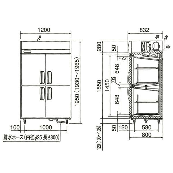 �ѥʥ��˥å� ���Ʒ���̳�ѹ����⼾�� ��1200�߱���800�߹⤵1950(mm) SHR-K1281S(�� SHR-J1281VS )