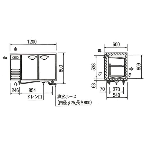 �ѥʥ��˥å� �ơ��֥뷿��̳�ѹ����⼾�� ��1200�߱���600�߹⤵800(mm)  SHU-G1261SA