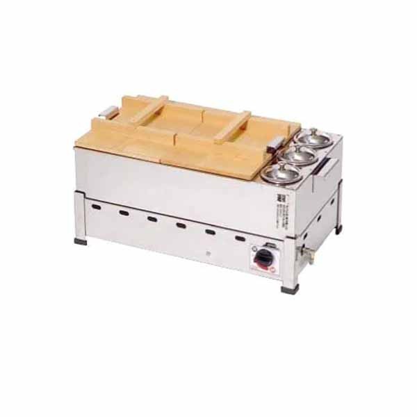 カネイ 酒燗付湯煎式ガスおでん鍋 6ッ切 幅640×奥行390×高さ340