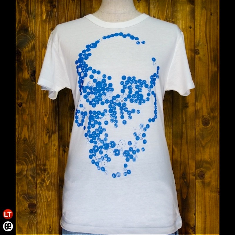 ボタンdeスカル : オフホワイト：ライトＴシャツ(薄地)