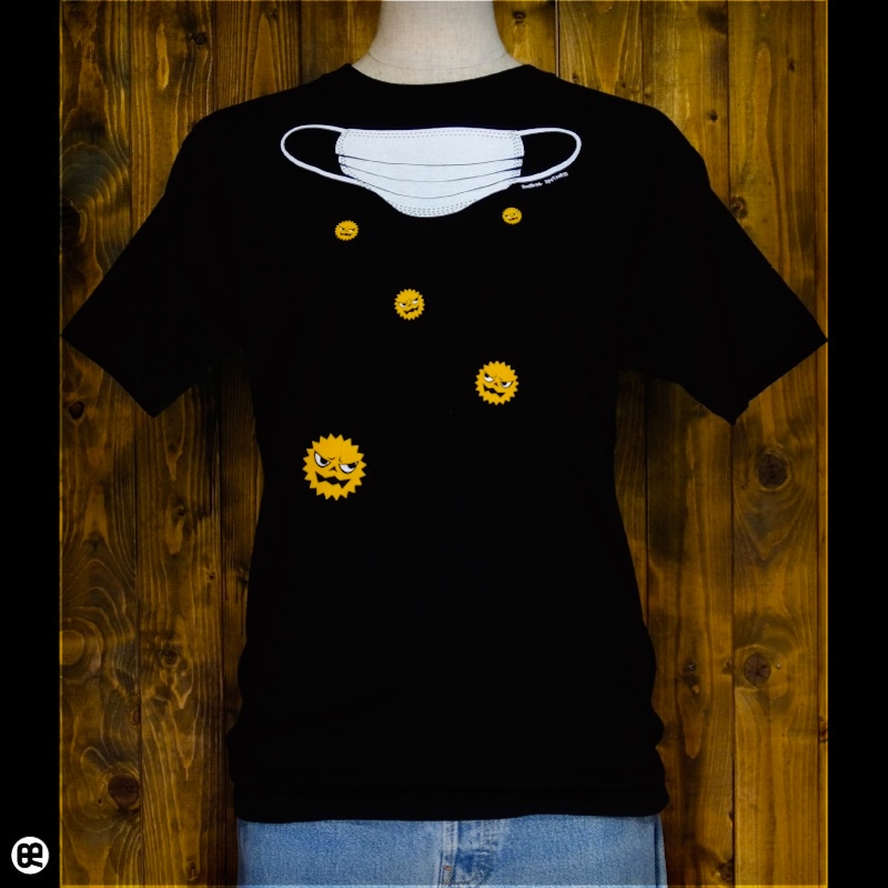 マスクＴ : ディープブラック/6.2oz半袖Tee/SpoTee/サイズ XS,S,M,L/メンズ/レディース/Ｔシャツ専門店