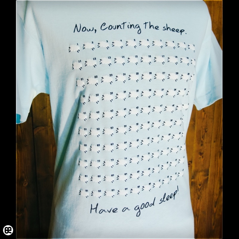 Sleep Sheep (aquablue) : アクアブルー：Tシャツ
