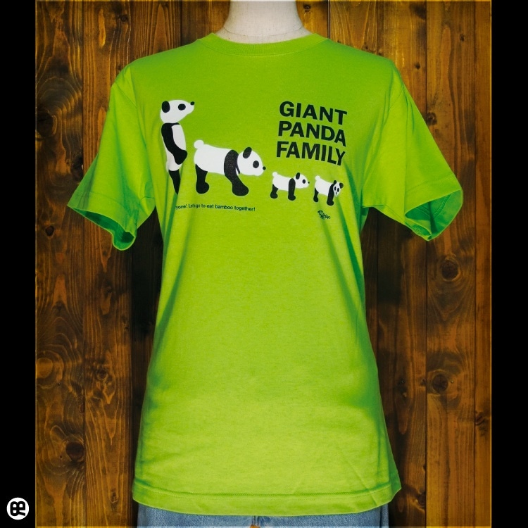 パンダファミリー : ライム：Tシャツ