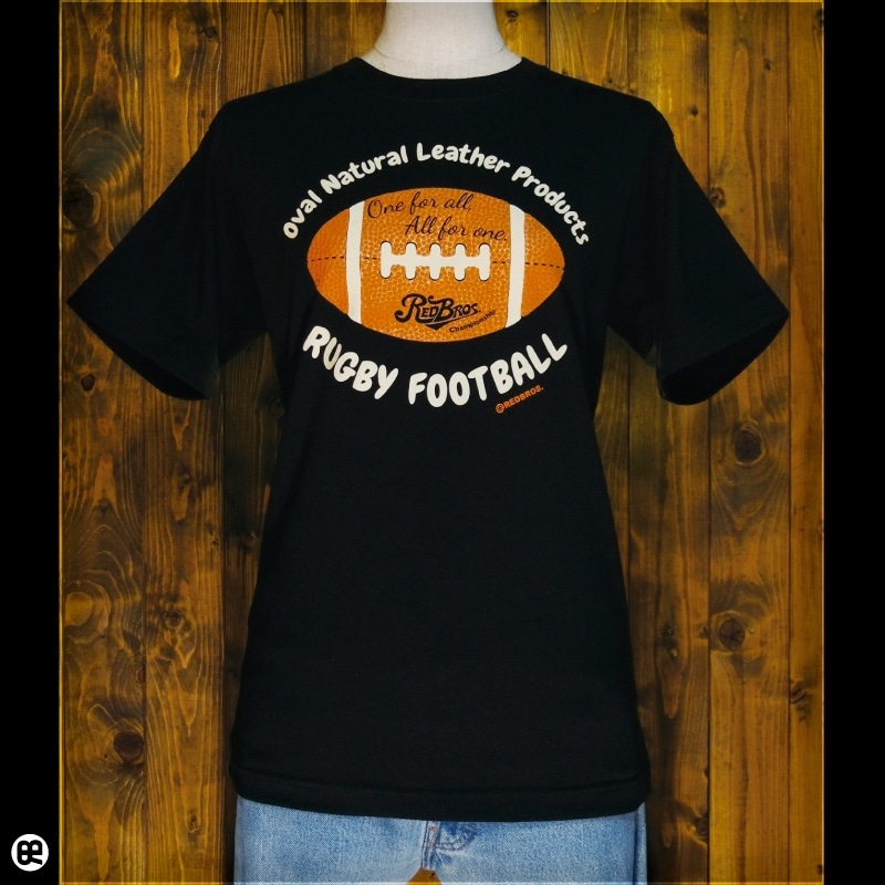 ラグビーボール : ブラック：Tシャツ