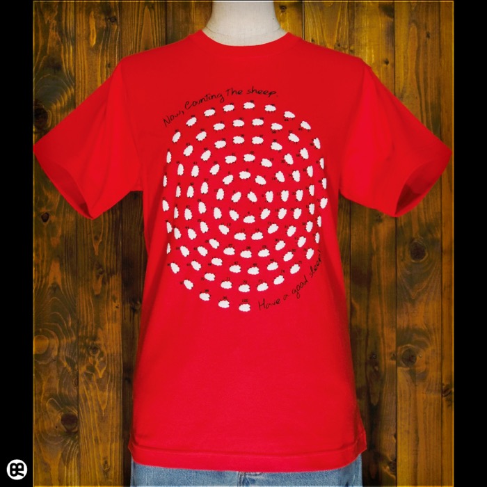 Sleep Sheep_loop : スーパーレッド/6.2oz半袖Tee/SpoTee/サイズ XS,S,M,L/メンズ/レディース/Ｔシャツ専門店