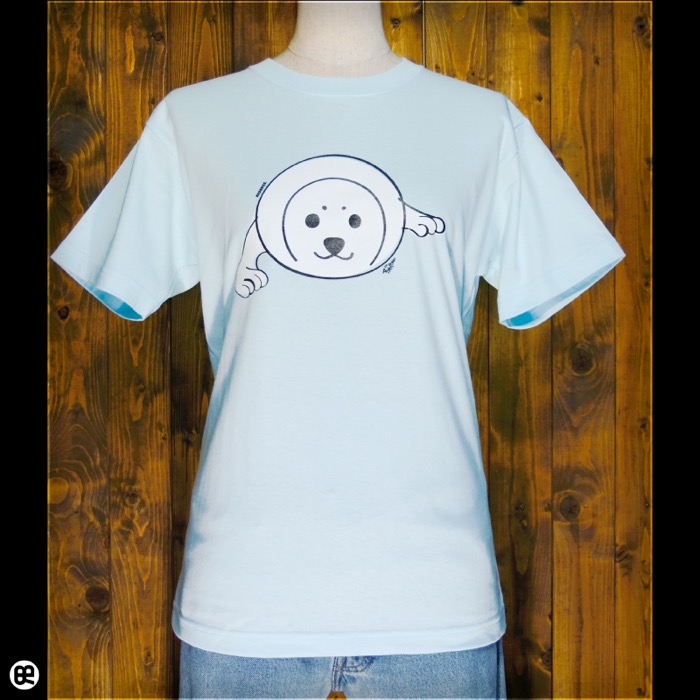 アザラシくん : アクアブルー：Tシャツ