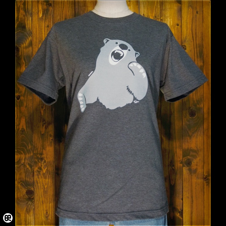 ハンティングベア : チャコール：Tシャツ