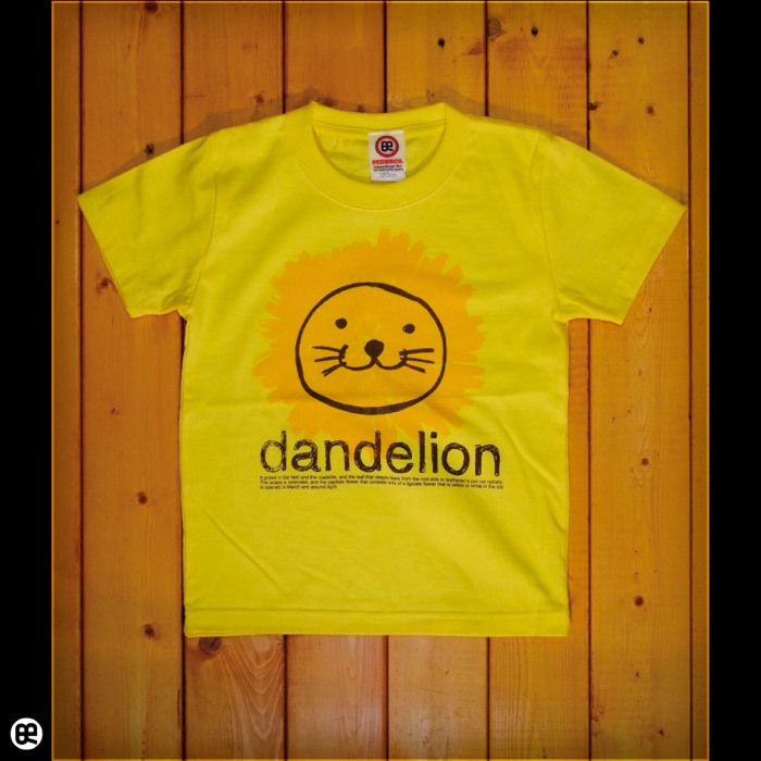 キッズＴシャツ：ダンデライオン : イエロー：5.6オンス